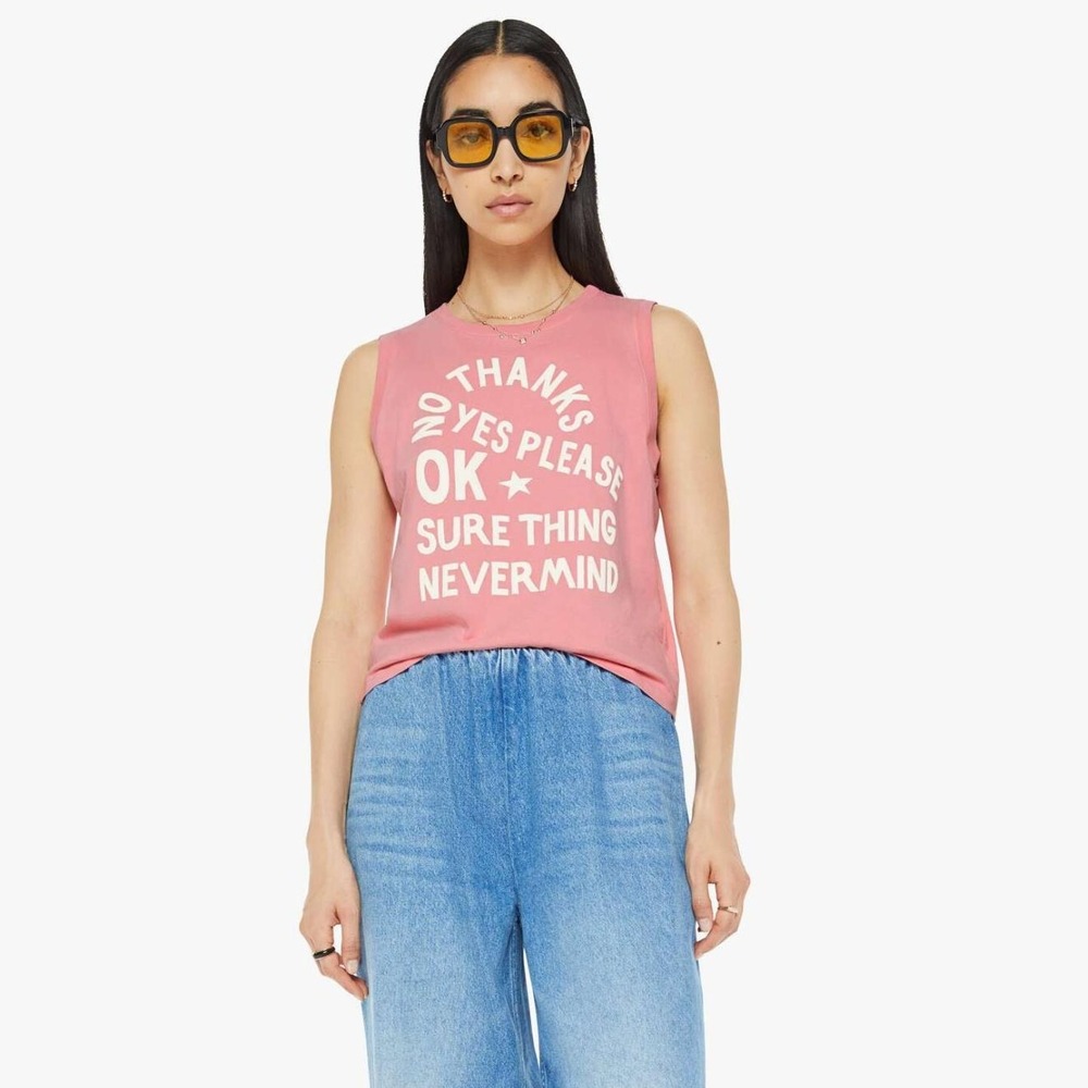 MOTHER The Strong and Silent Type Tank Top Pink Women's Size XL - Picture 1 of 10